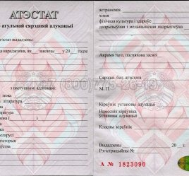 Аттестат о Полном Среднем Образовании Беларуси 2020г в Ростове-на-Дону